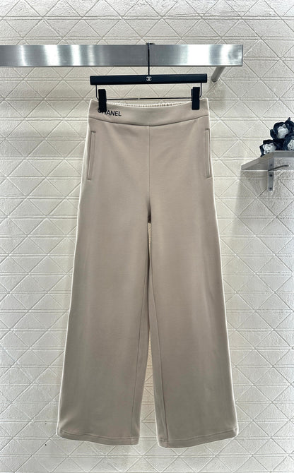 Embroidered Wide-Leg Pants