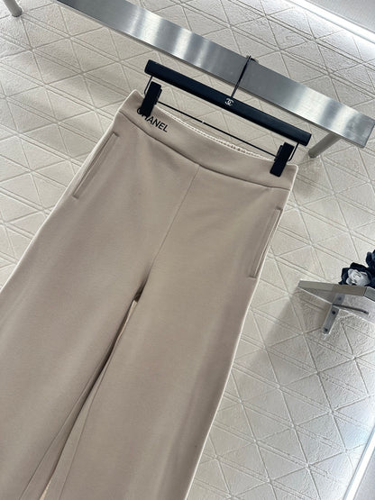 Embroidered Wide-Leg Pants