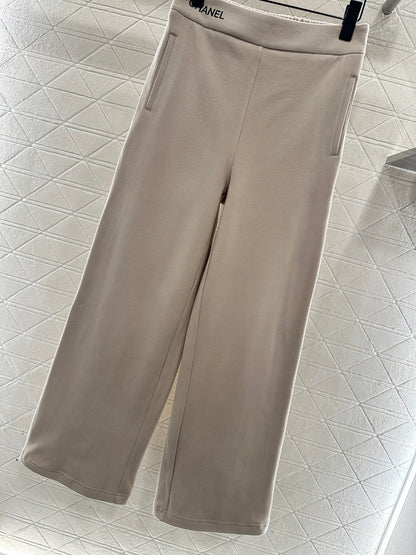 Embroidered Wide-Leg Pants