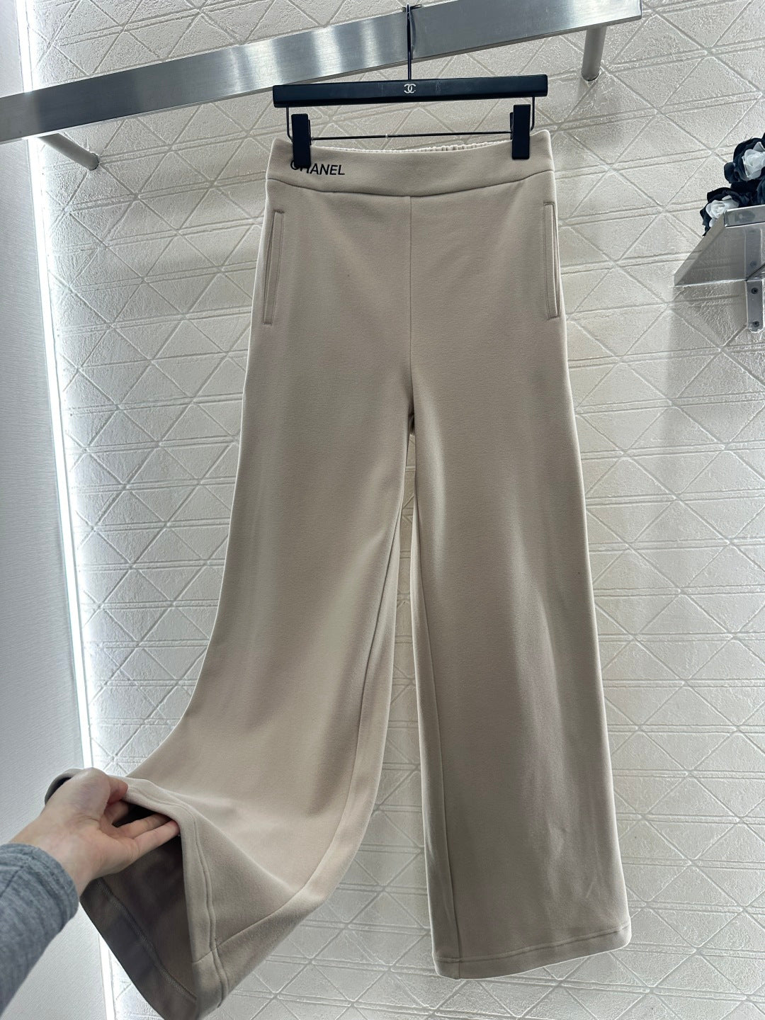 Embroidered Wide-Leg Pants