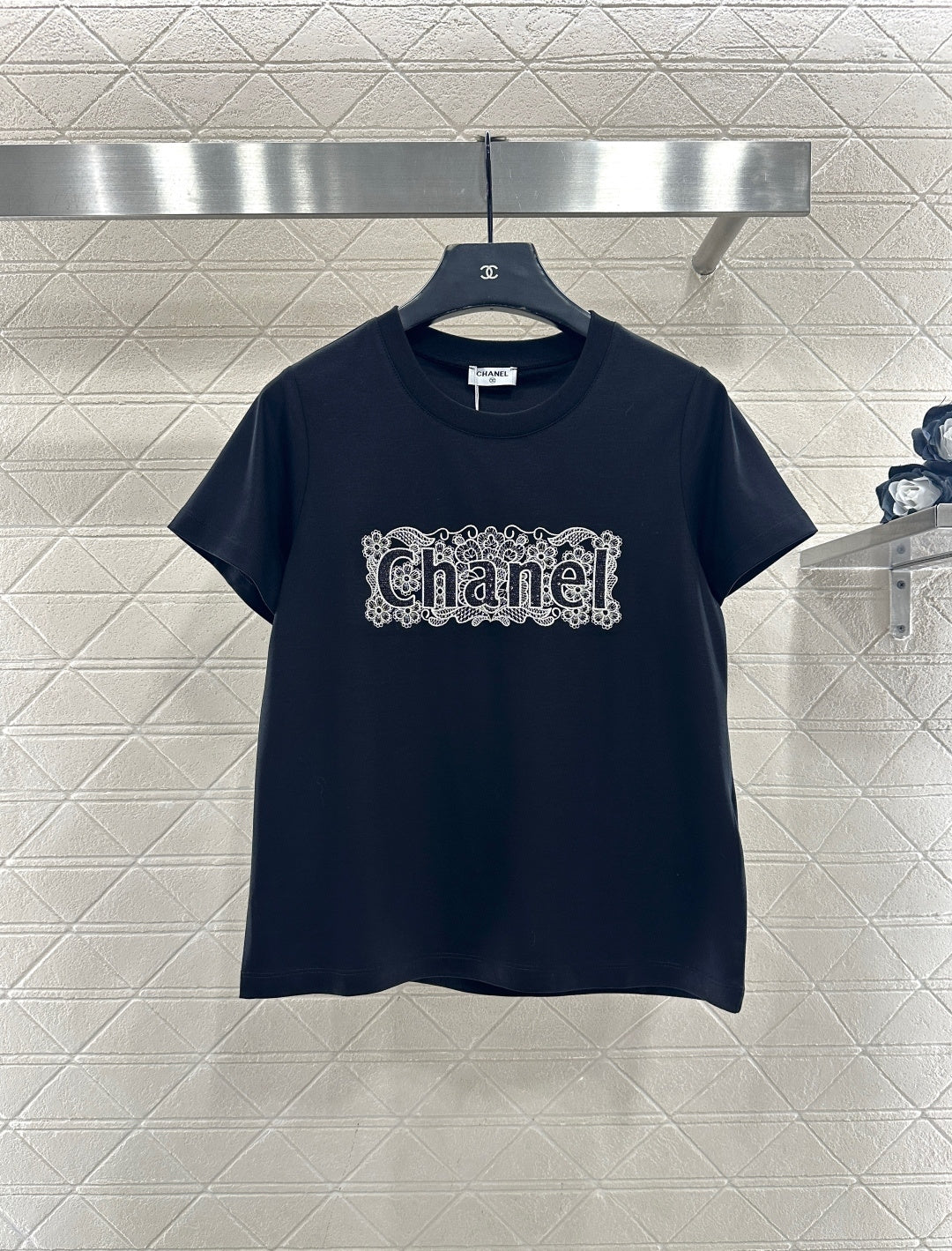 Lace Embroidered Logo T-shirt