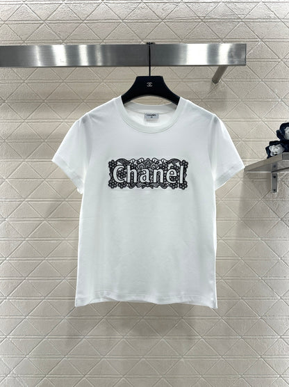 Lace Embroidered Logo T-shirt