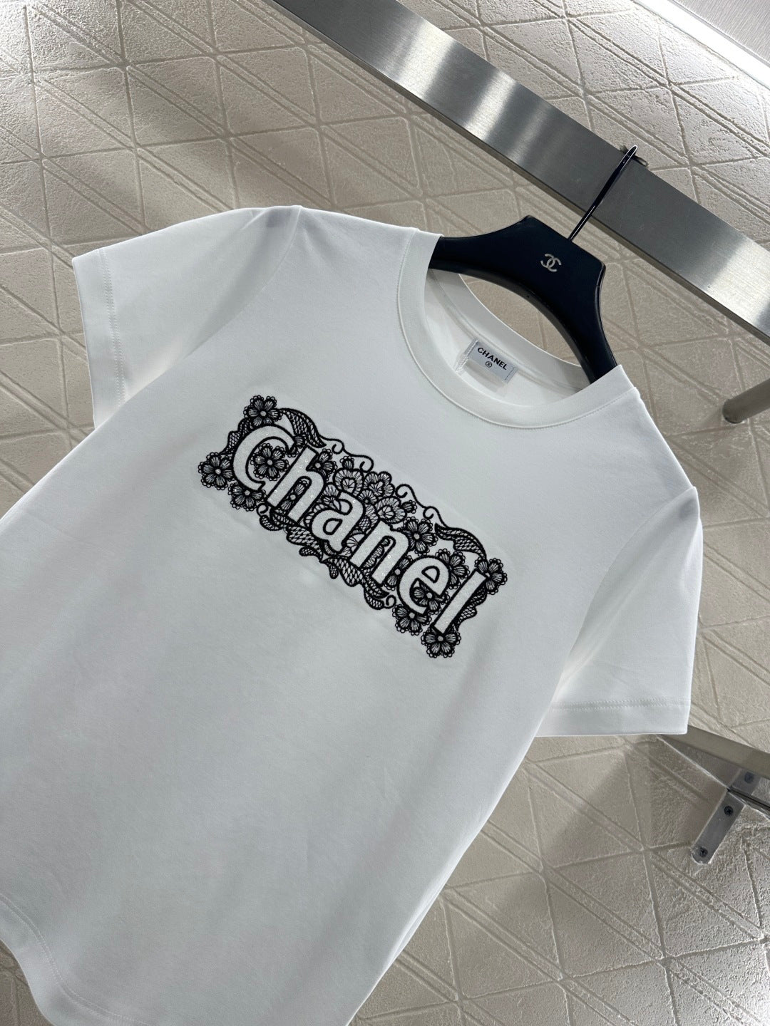 Lace Embroidered Logo T-shirt