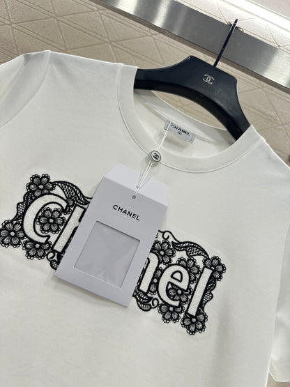Lace Embroidered Logo T-shirt