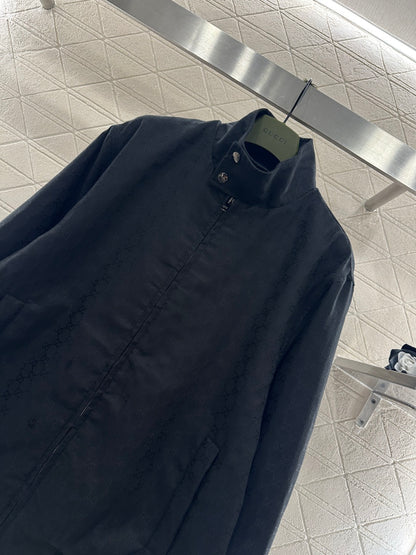 Jacquard Stand Collar Jacket