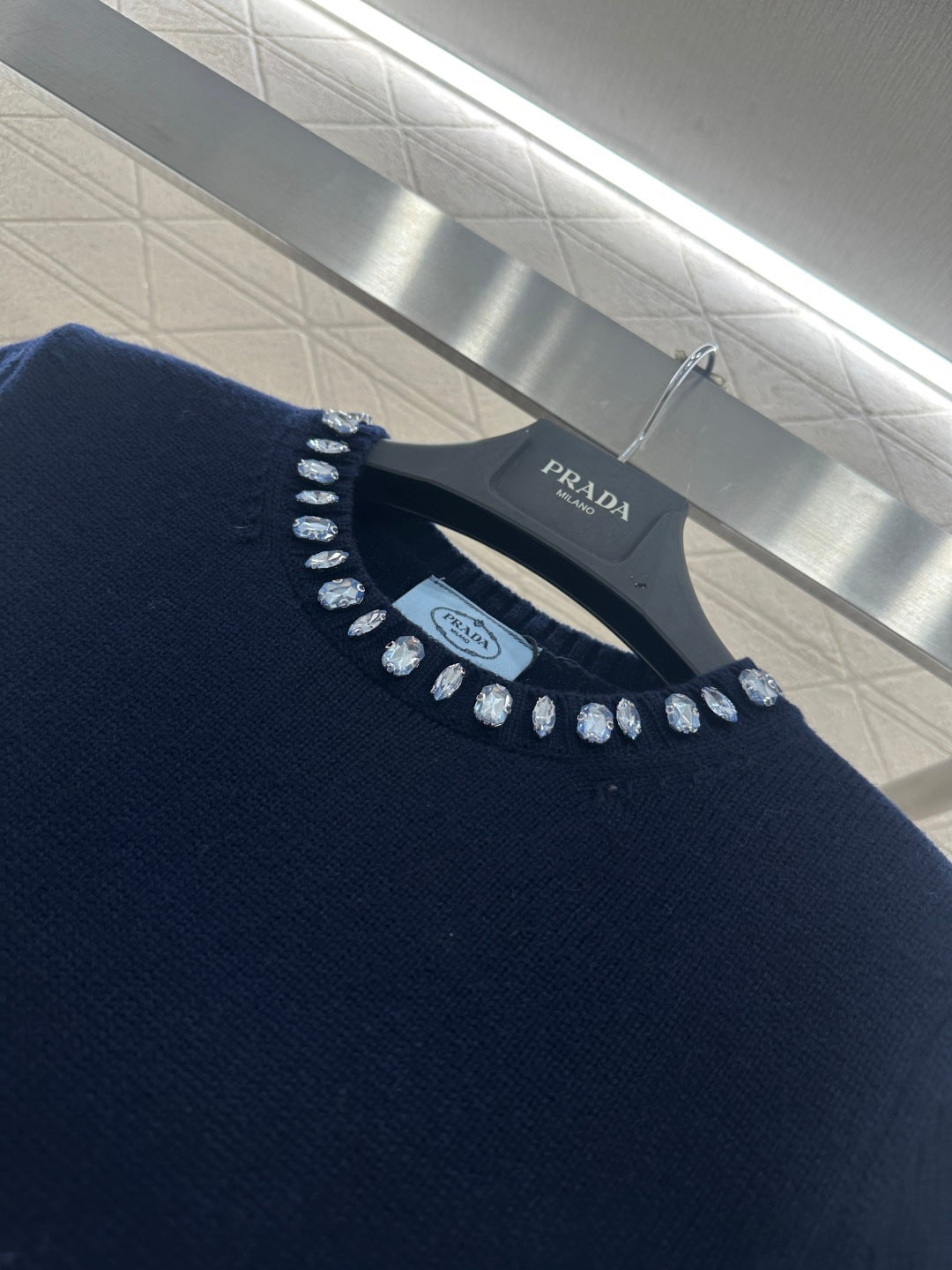 Rhinestone Knit Short-Sleeve Top