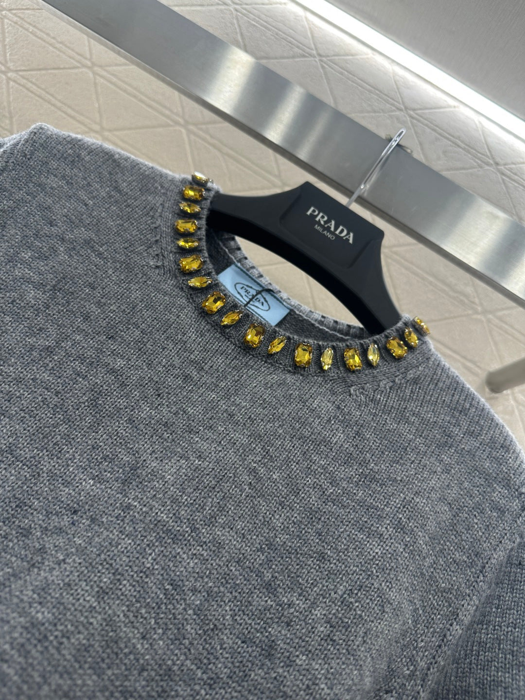 Rhinestone Knit Short-Sleeve Top
