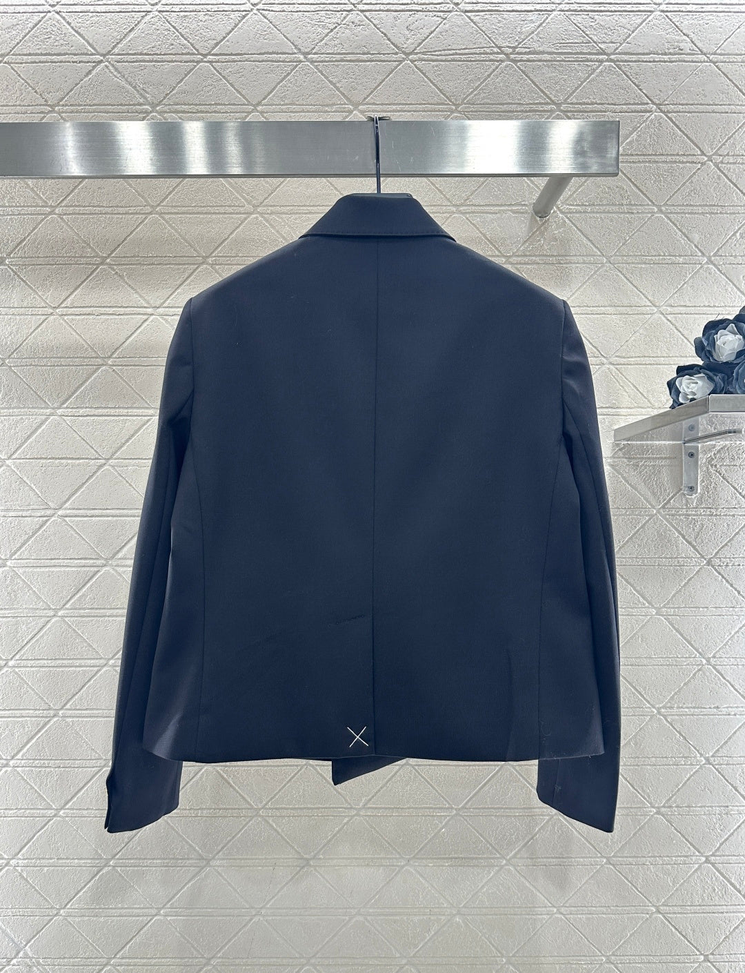 Double-breasted coat with lapel