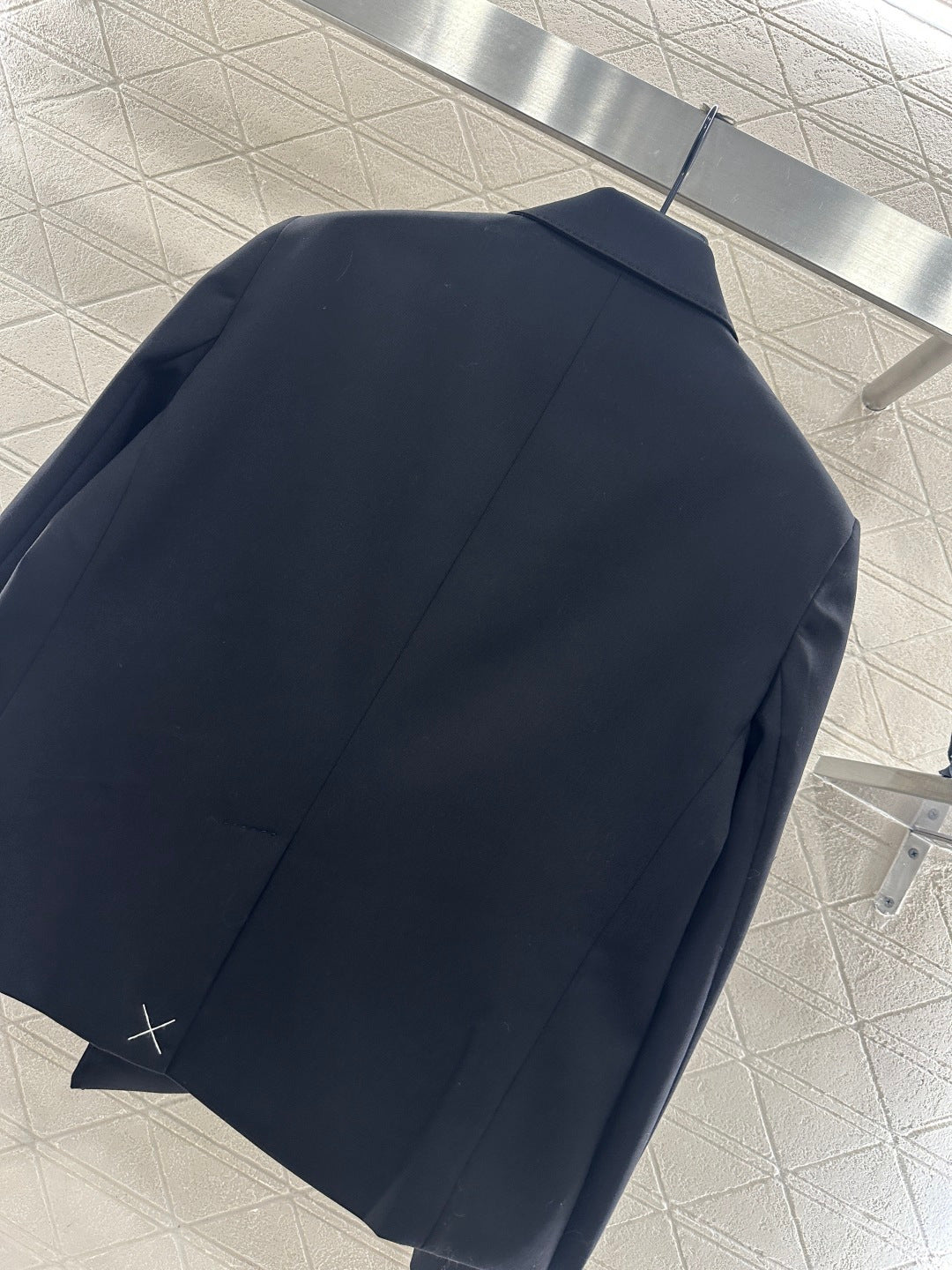 Double-breasted coat with lapel