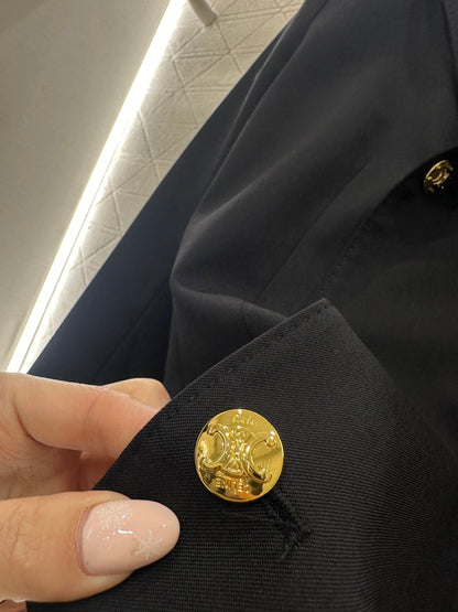 Double-breasted coat with lapel