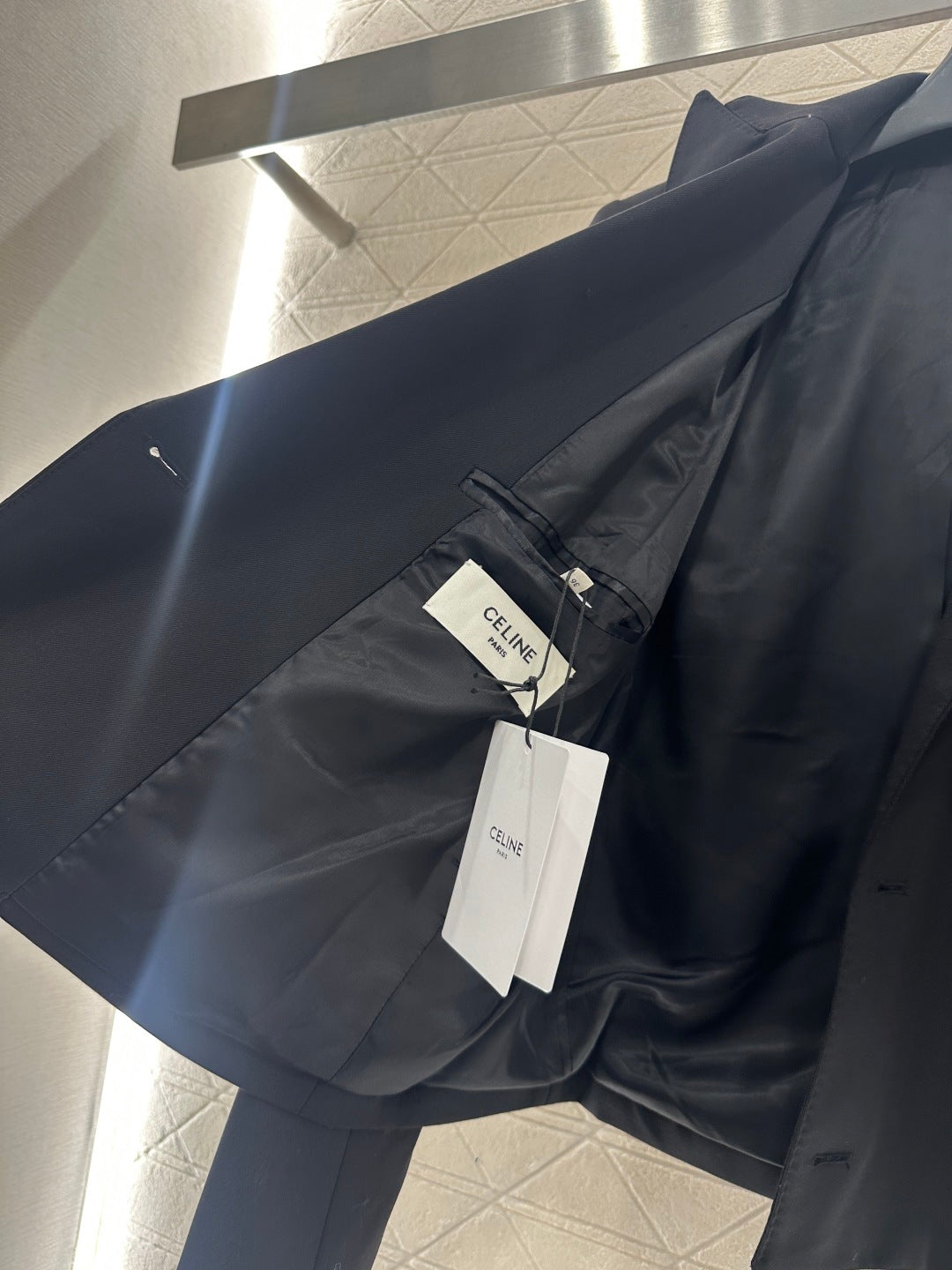 Double-breasted coat with lapel