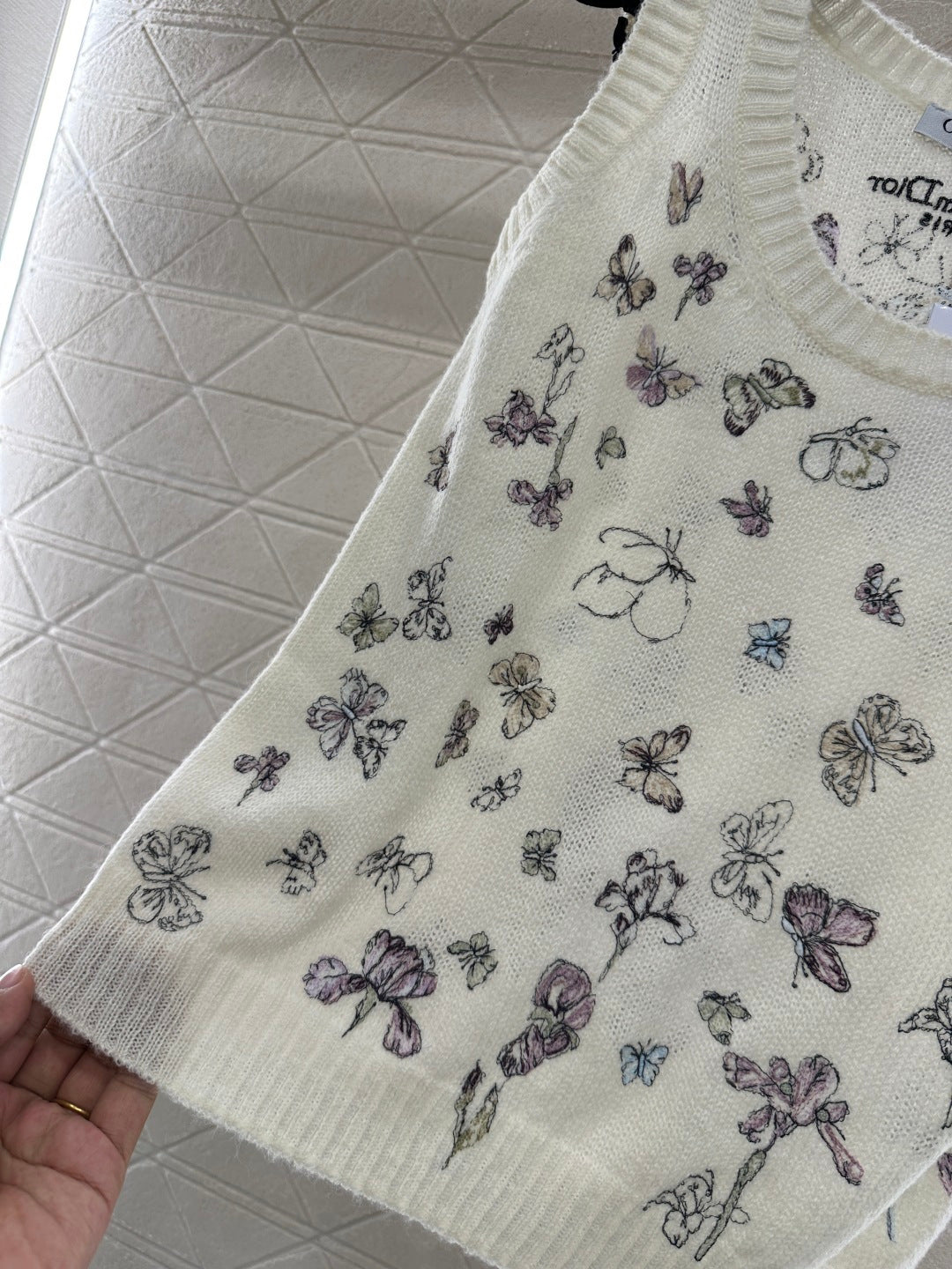 Butterfly Embroidered Knitted Vest