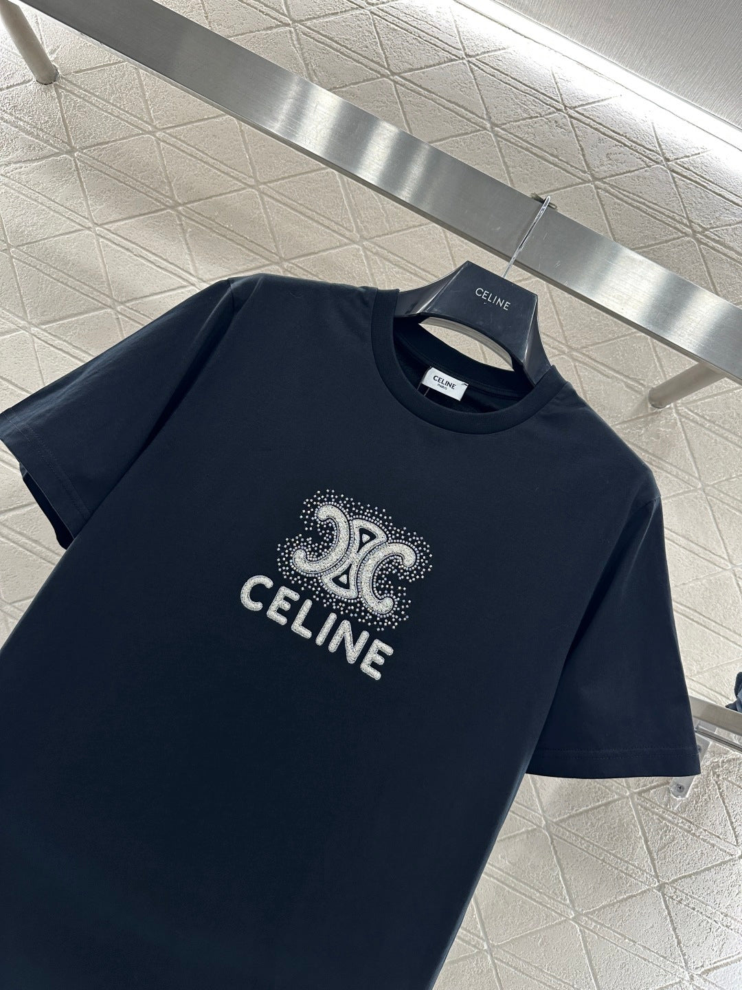 Embroidered Beaded Logo T-shirt