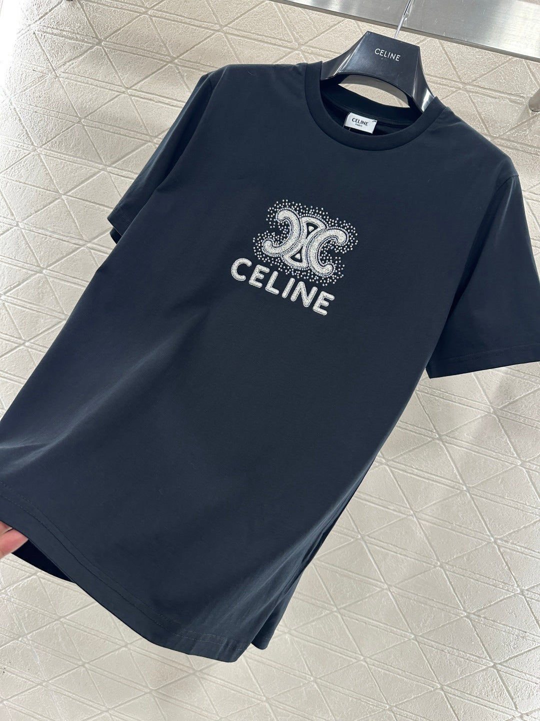 Embroidered Beaded Logo T-shirt