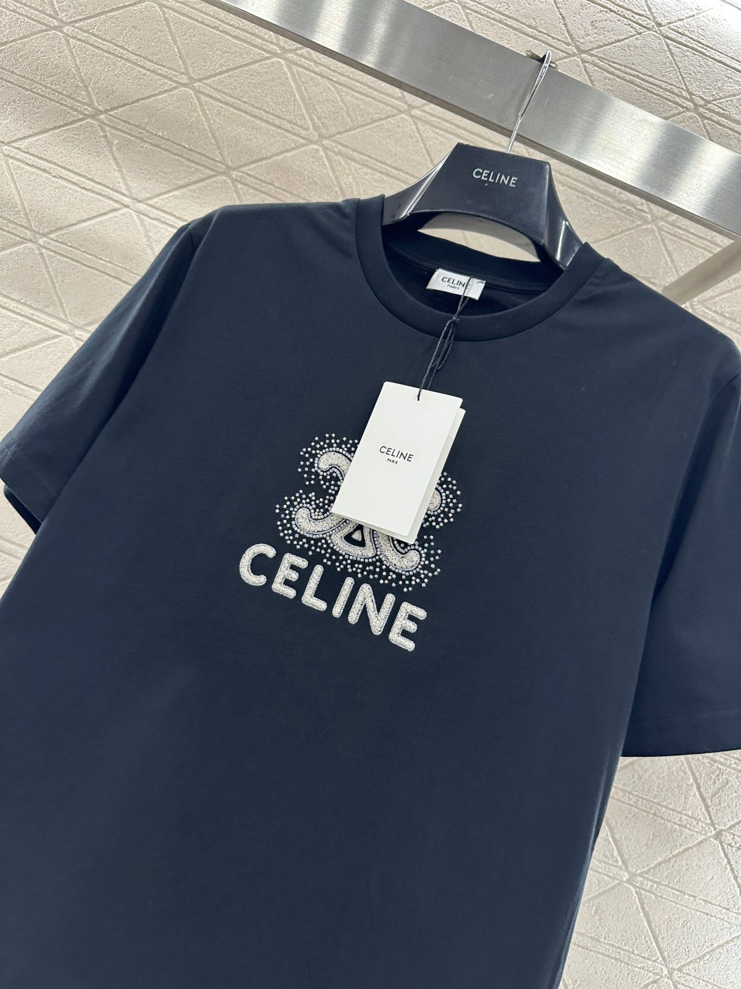 Embroidered Beaded Logo T-shirt