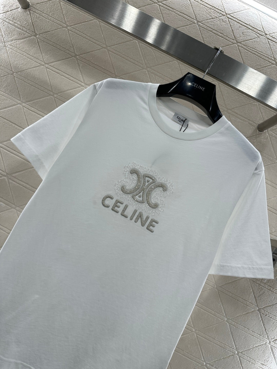 Embroidered Beaded Logo T-shirt