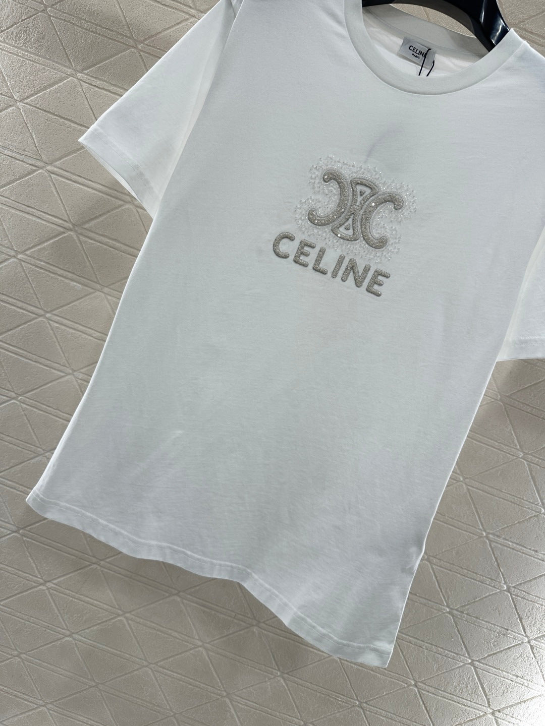 Embroidered Beaded Logo T-shirt