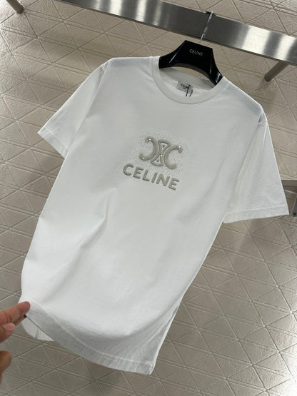 Embroidered Beaded Logo T-shirt