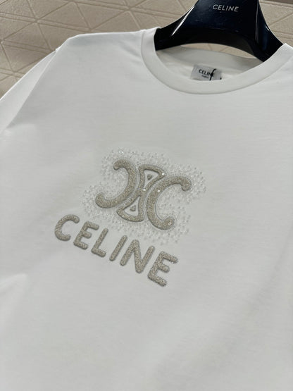 Embroidered Beaded Logo T-shirt
