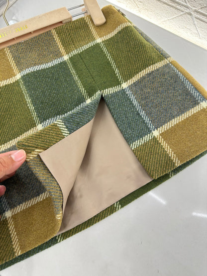 Plaid Wool Mini Skirt