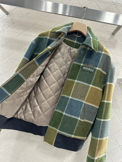 Plaid Wool Coat
