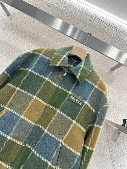 Plaid Wool Coat