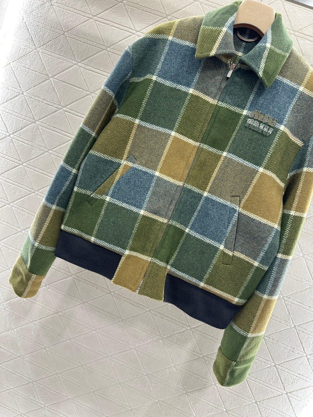 Plaid Wool Coat