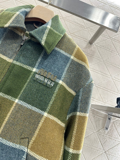 Plaid Wool Coat