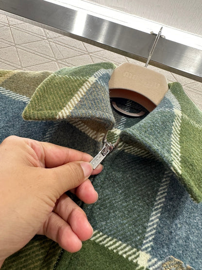Plaid Wool Coat