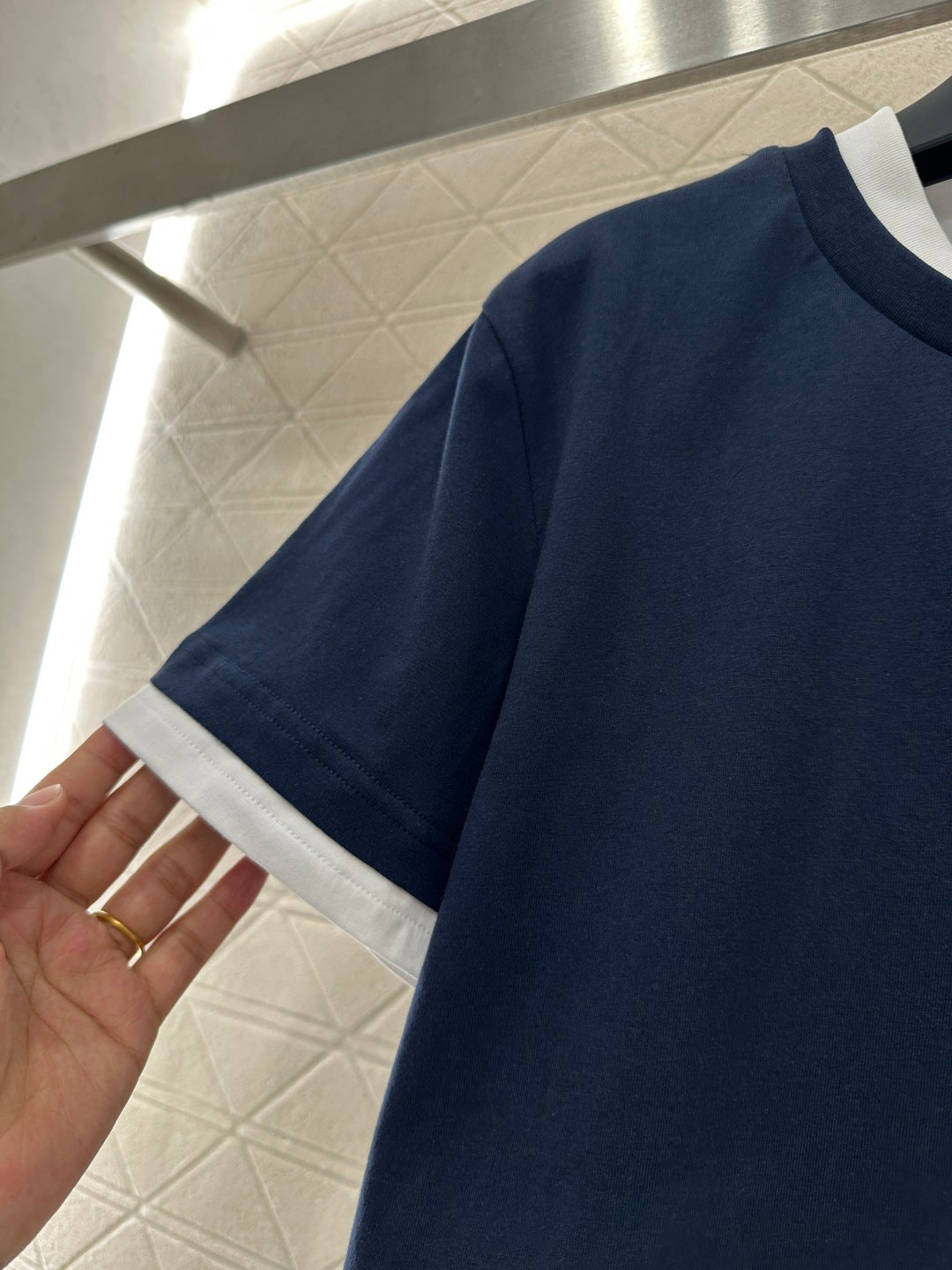 Color-Blocked Faux Two-Piece T-Shirt