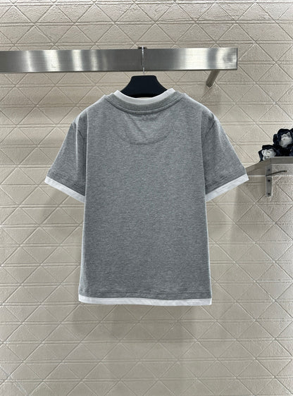 Color-Blocked Faux Two-Piece T-Shirt