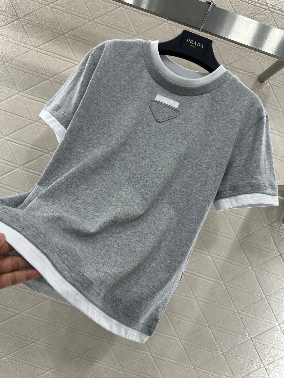 Color-Blocked Faux Two-Piece T-Shirt