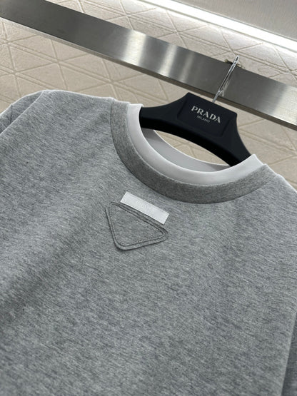 Color-Blocked Faux Two-Piece T-Shirt