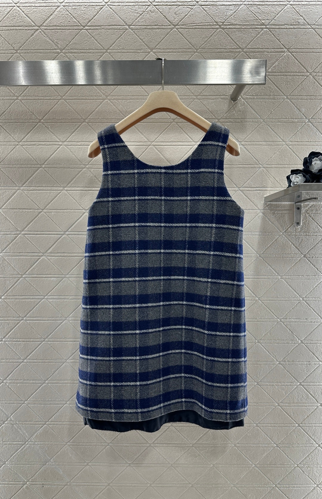 Plaid Wool Vest Dress