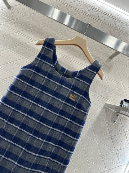 Plaid Wool Vest Dress