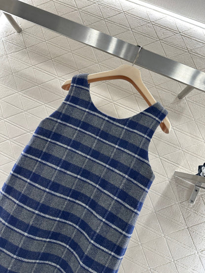 Plaid Wool Vest Dress