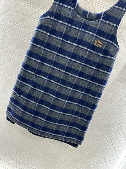 Plaid Wool Vest Dress