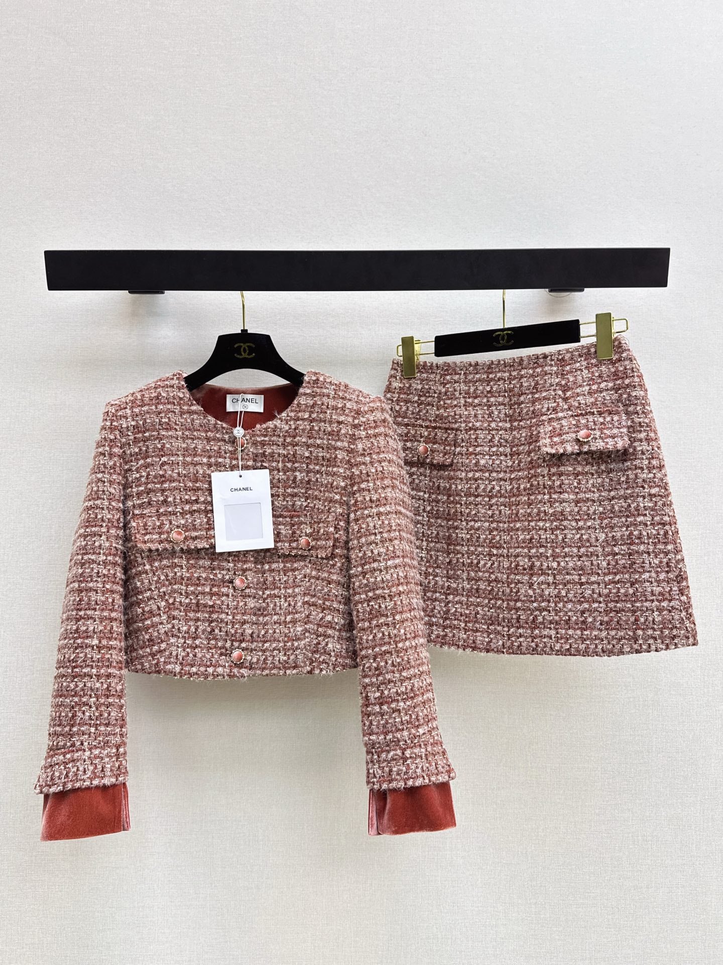 Stand-up collar knitted set