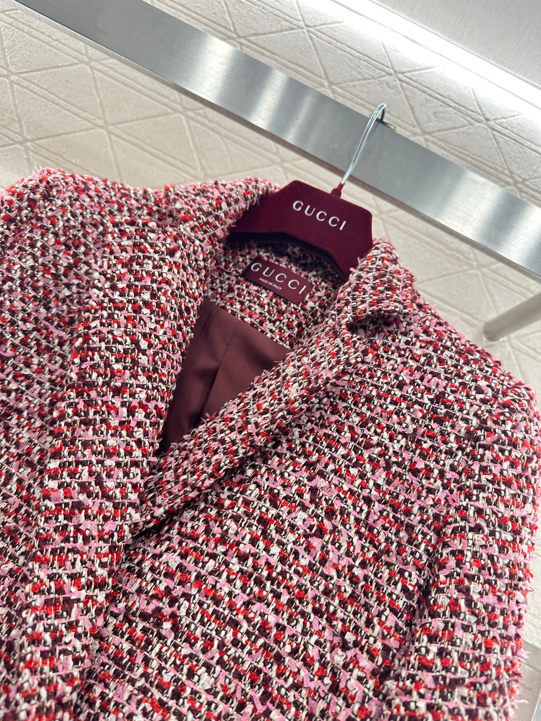 Plaid Tweed Collared Dress Coat