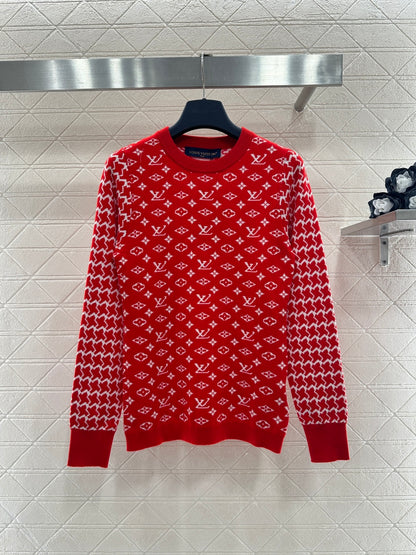 Jacquard Crew Neck Sweater