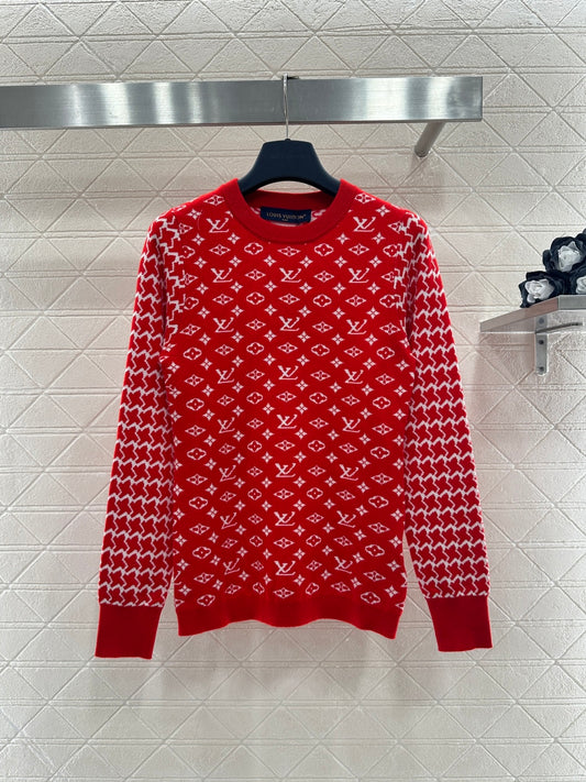 Jacquard Crew Neck Sweater