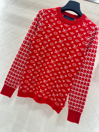Jacquard Crew Neck Sweater