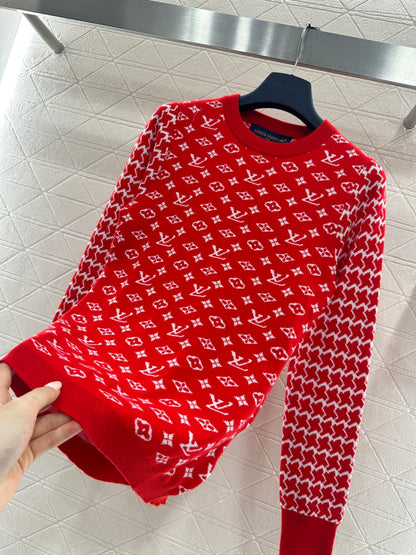 Jacquard Crew Neck Sweater