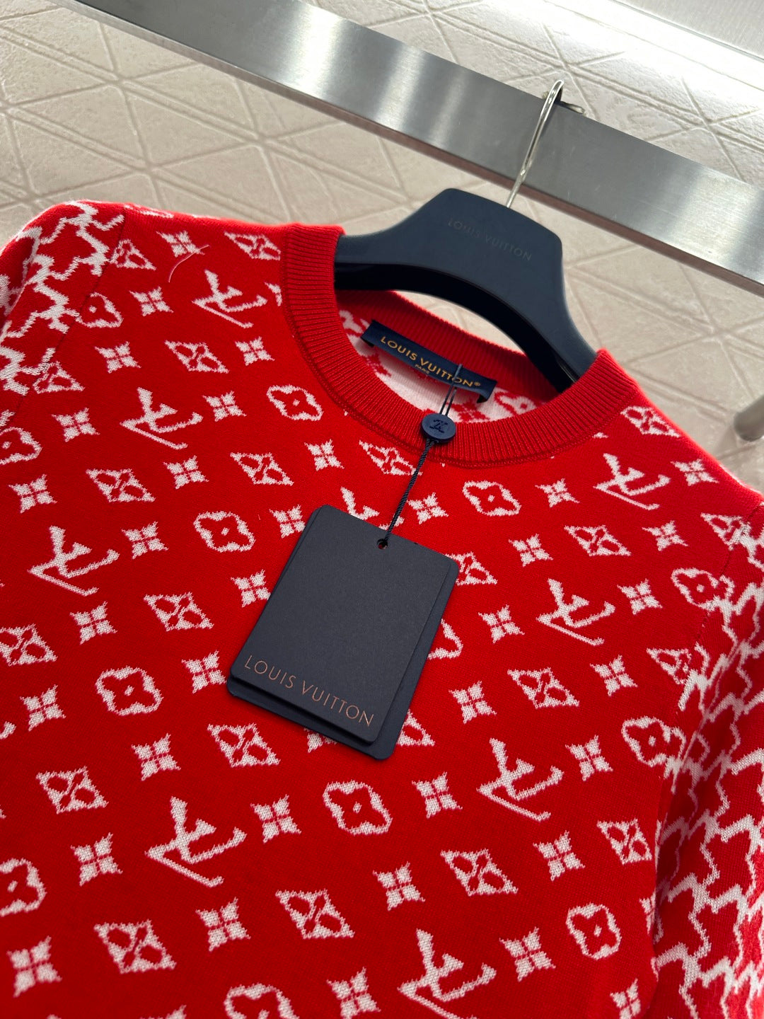 Jacquard Crew Neck Sweater