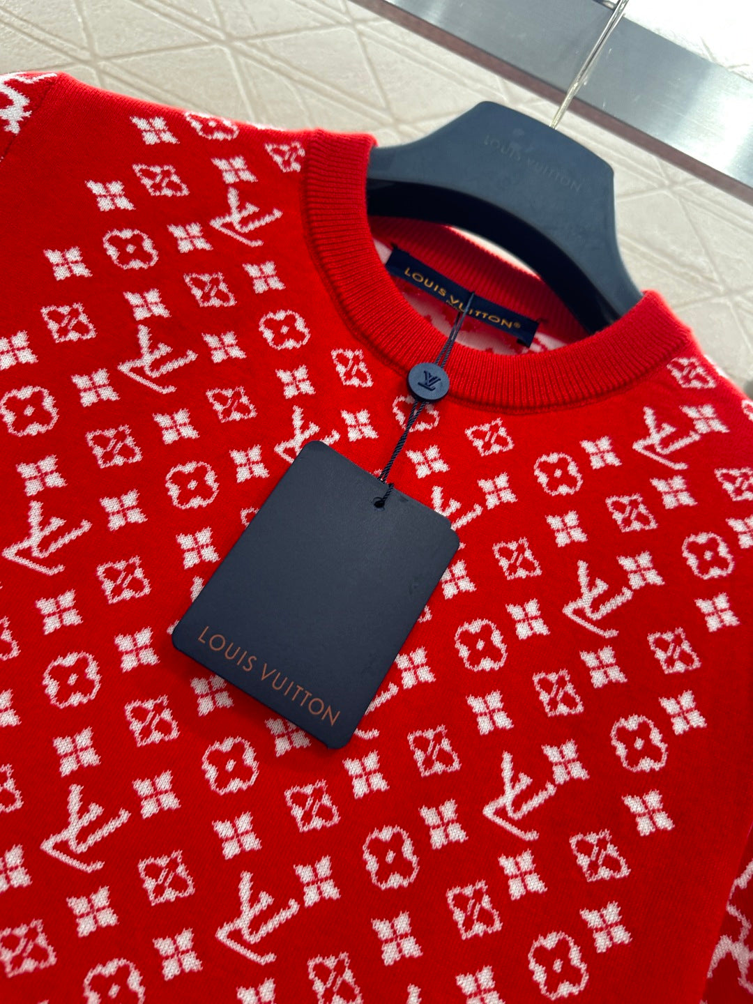 Jacquard Short-Sleeve Sweater