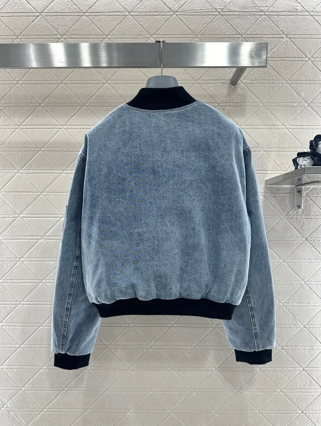 Denim Patchwork Baseball Jacket