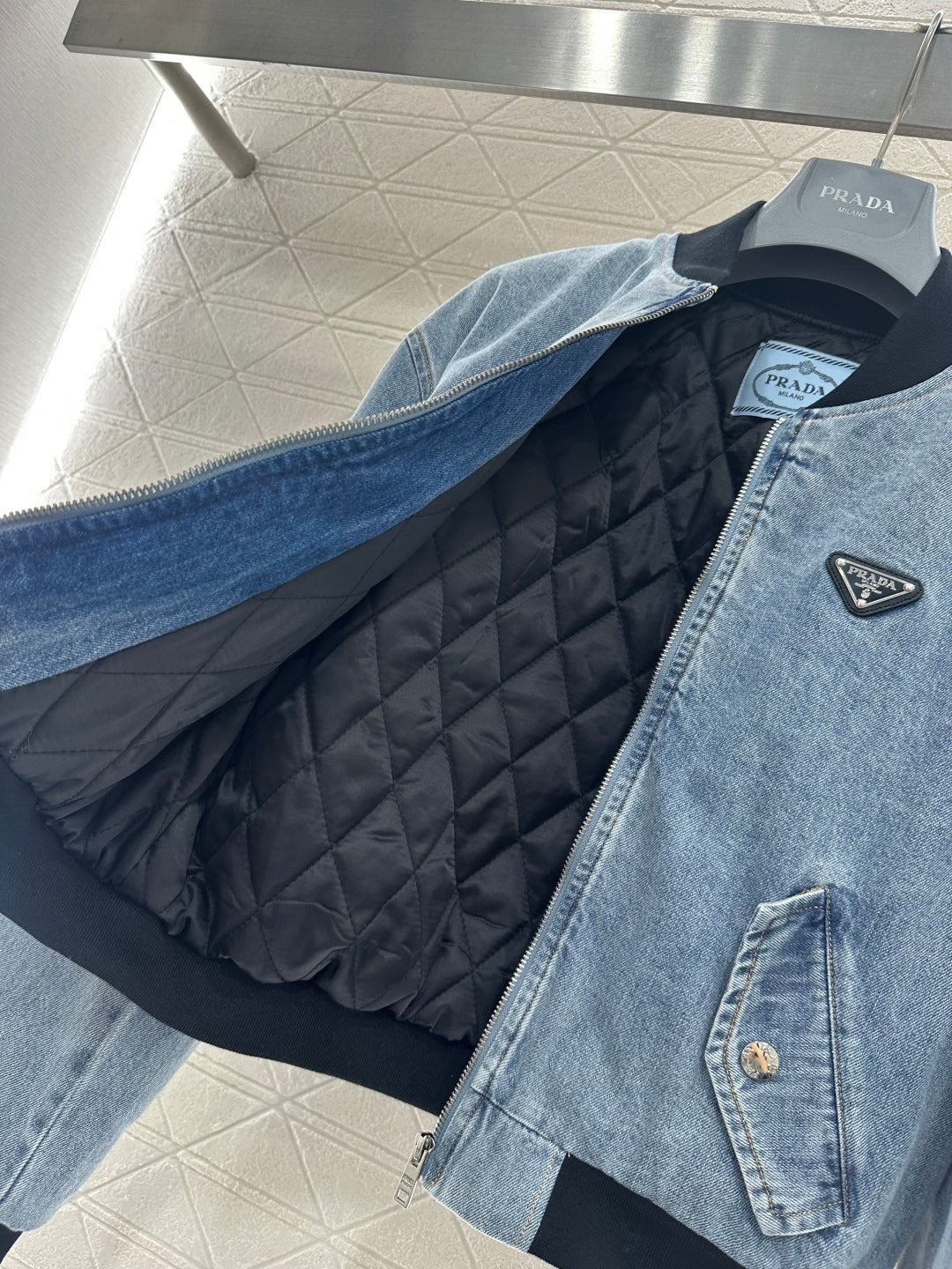Denim Patchwork Baseball Jacket