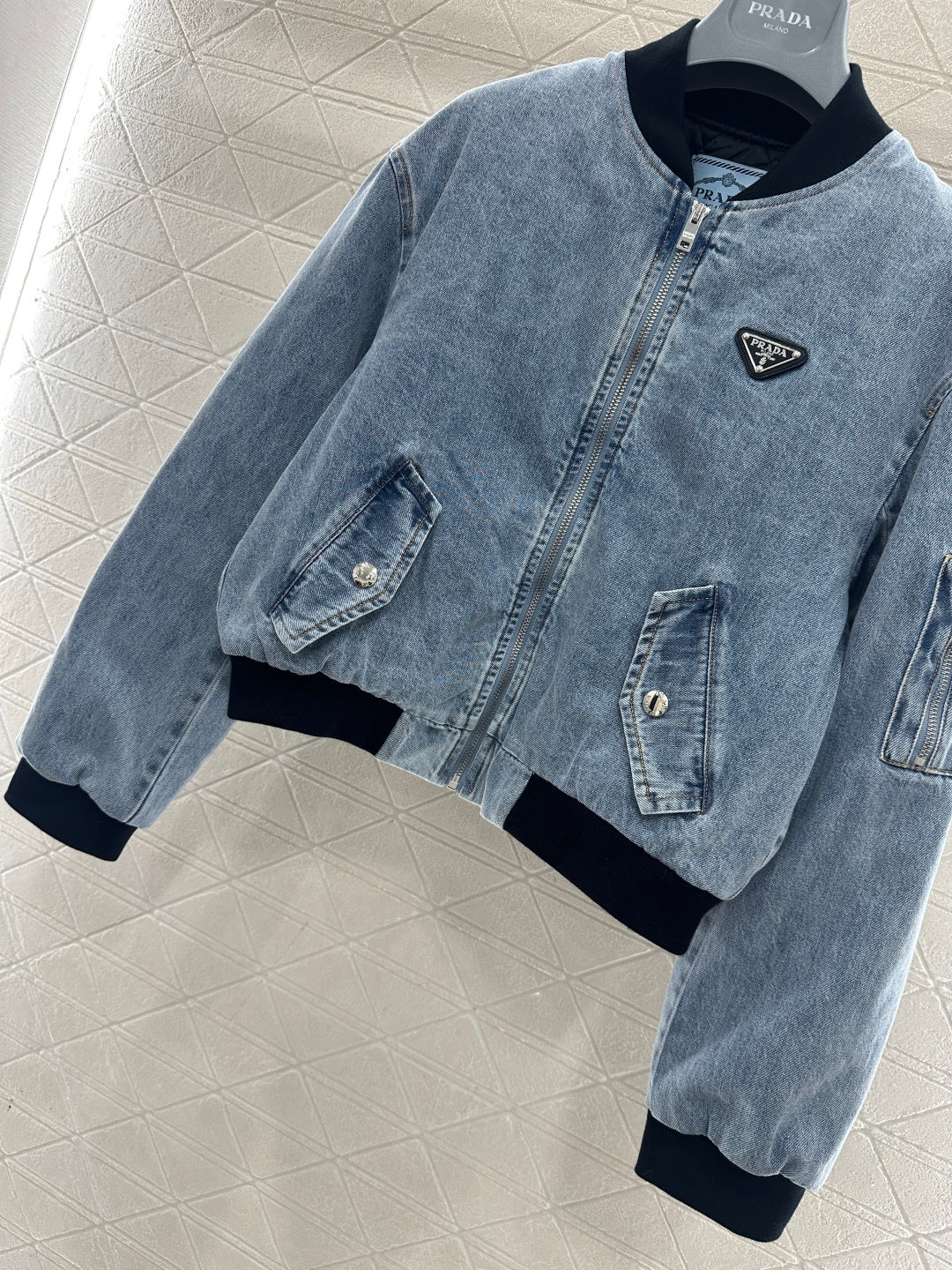 Denim Patchwork Baseball Jacket