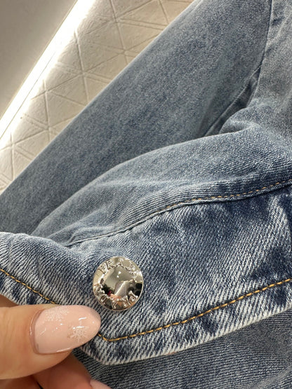 Denim Patchwork Baseball Jacket