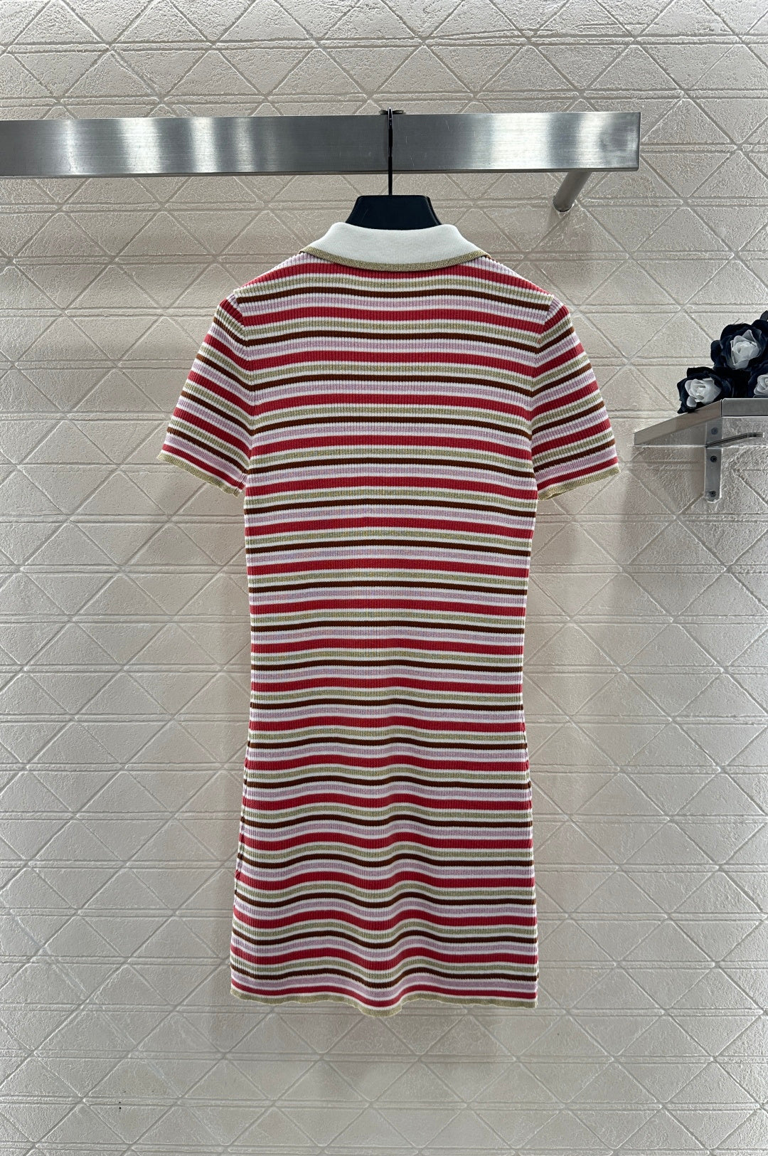 Striped Collared Knit Dress
